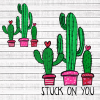 Cactus in Pots- Valentine Stuck on You