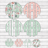 Monogram Alphabet- Bundle- Mint and Pink