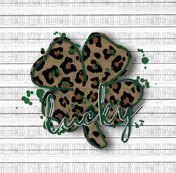 St. Patrick's Day- Lucky Leopard Clover NO background
