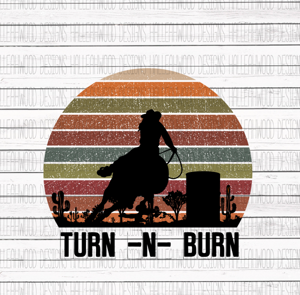 Rodeo- Turn N Burn- Barrel Racing- Forrest Background