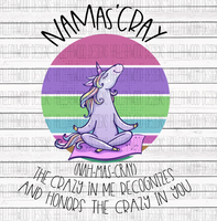 Yoga- Namascray- meditating unicorn