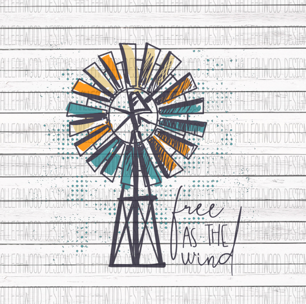 Free as the Wind- Vintage Colors- Windmill