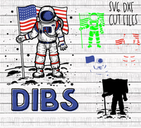 Astronaut- DIBS- American Flag- SVG CUT FILE