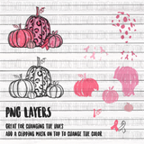Colorful Pumpkins- Cancer Awareness- SVG Editable