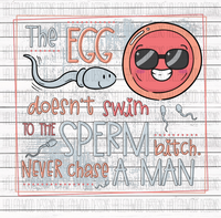 Never Chase a Man- Egg and Sperm