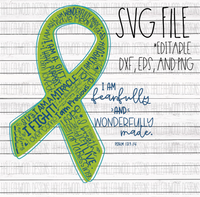 Cancer Ribbon- Fearfully and Wonderfully Made